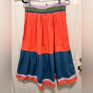 Corey Lynn Calter ColorBlock Stripe Midi Skirt Size M
